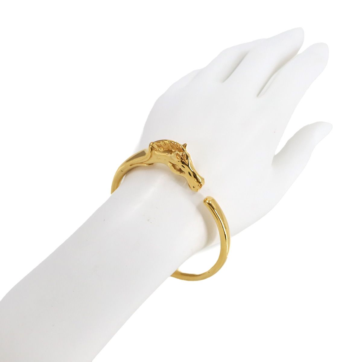 美品 エルメス HERMES シュバルホース バングル ゴールド アクセサリー