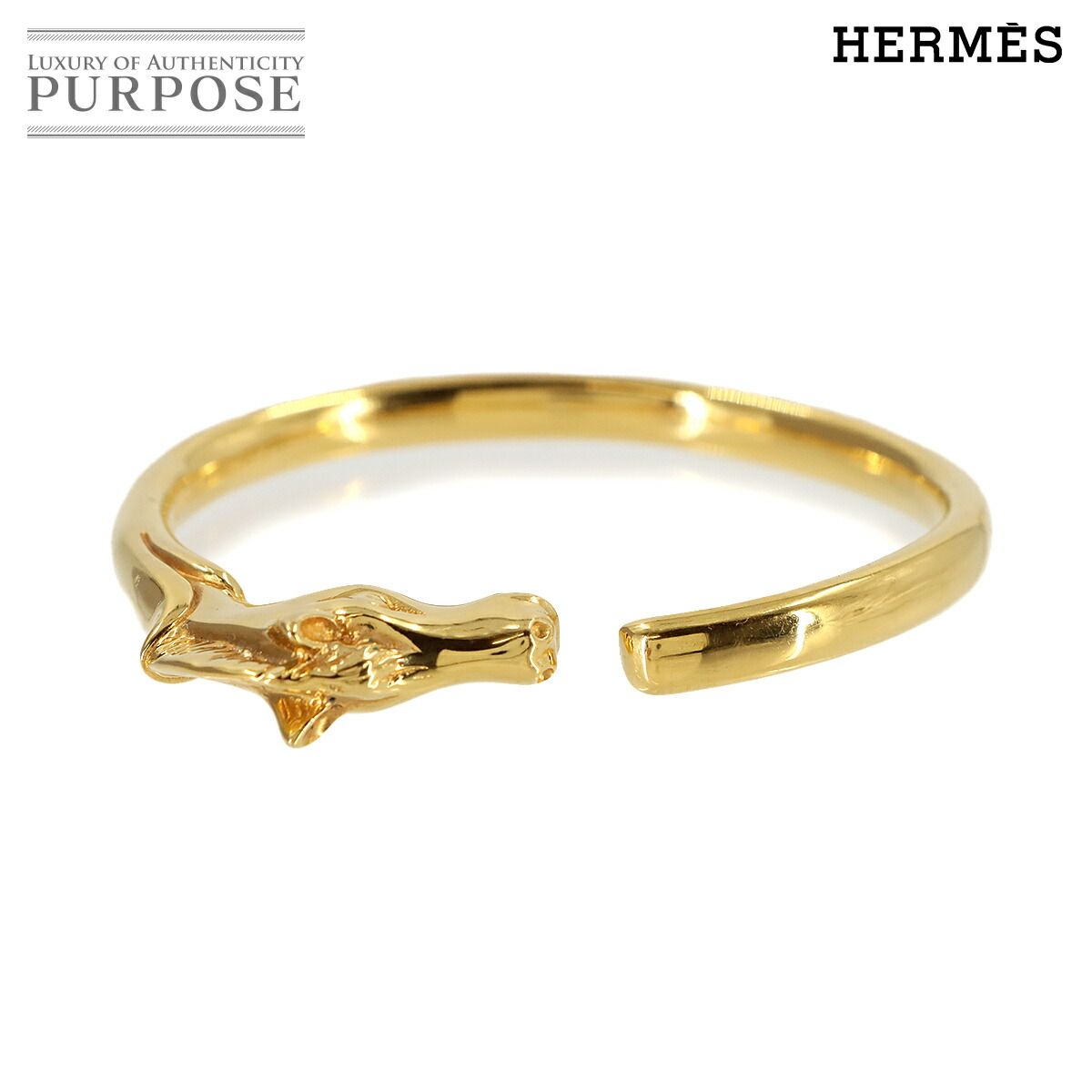 美品 エルメス HERMES シュバルホース バングル ゴールド アクセサリー