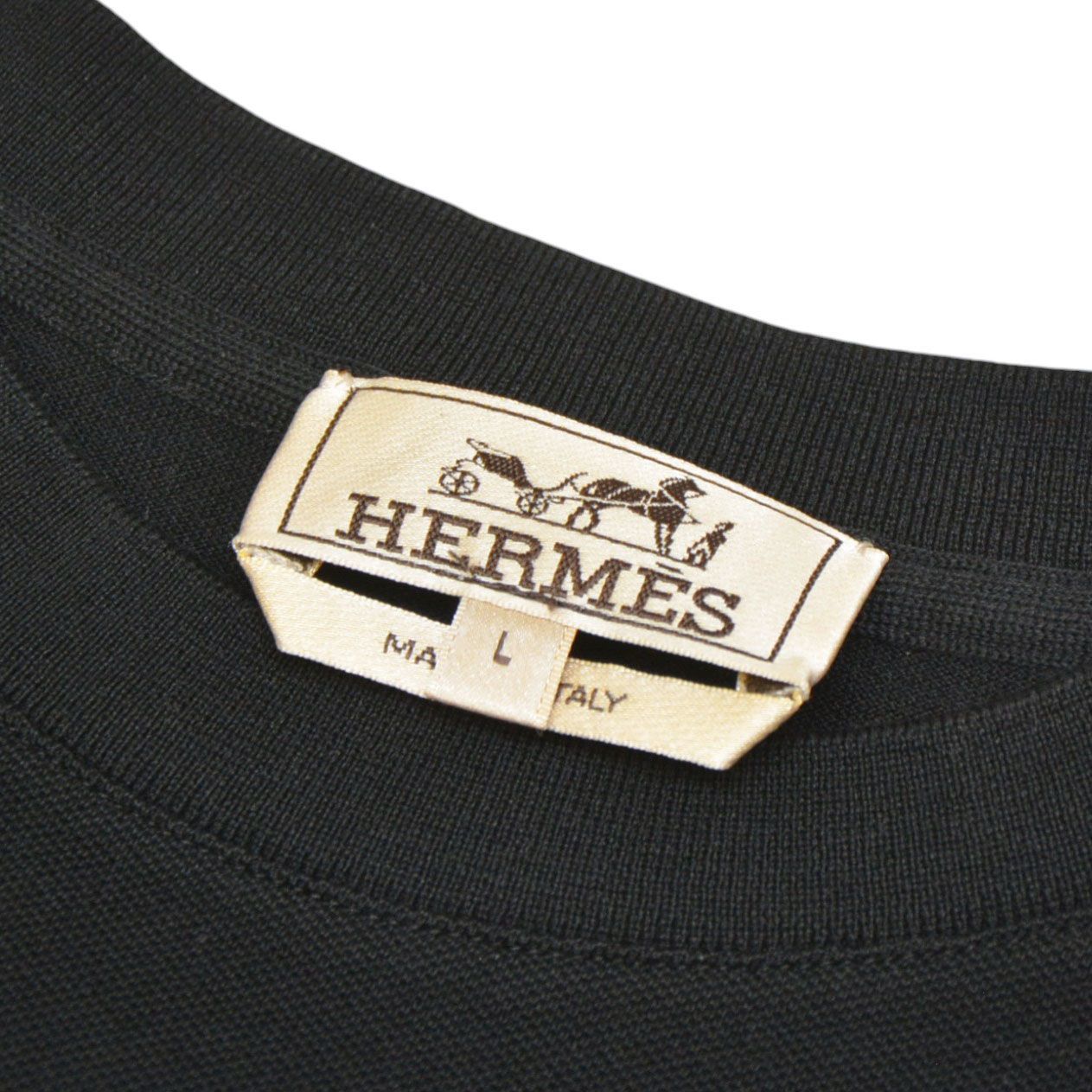 HERMES エルメス H刺繍鹿の子ポケットTシャツ オーバーサイズTシャツ