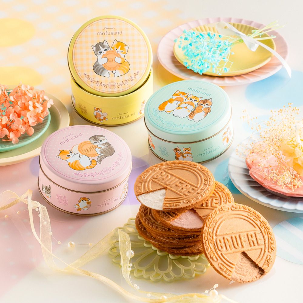 お菓子 ギフト 神戸風月堂 mofusand ミニゴーフル 3缶入 にゃんこ