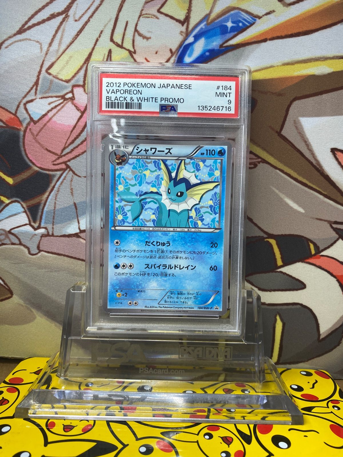 PSA9 シャワーズ 184/BW-P プロモ コレクションファイル イーブイ