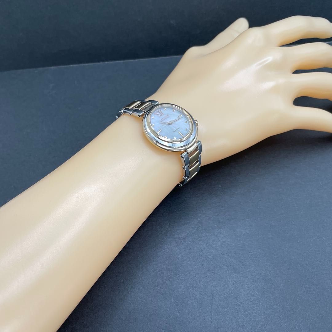 メンズ 動作未確認 CITIZEN EXCEED 電波 腕時計 シェル文字盤 メンズ