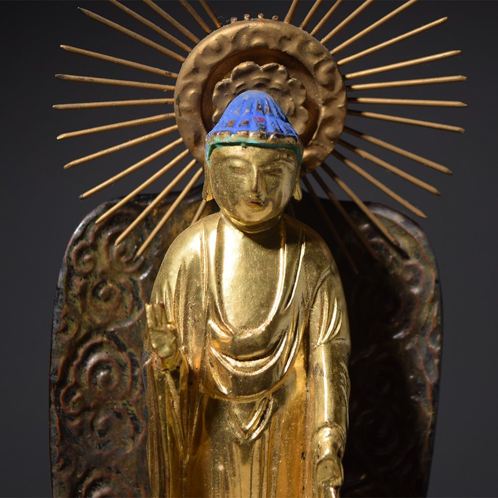 時代厨子入り木製仏像 彫刻仏教美術 仏像 春日厨子 欅 けやき 厨子入 木彫 仏教美術 厨子入り 置物 骨董