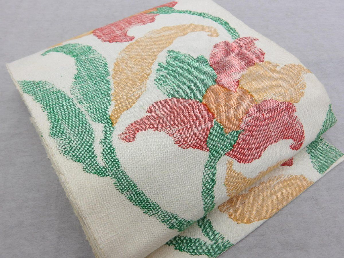 P41789 ざっくり 紬 八寸 名古屋帯 k - メルカリ