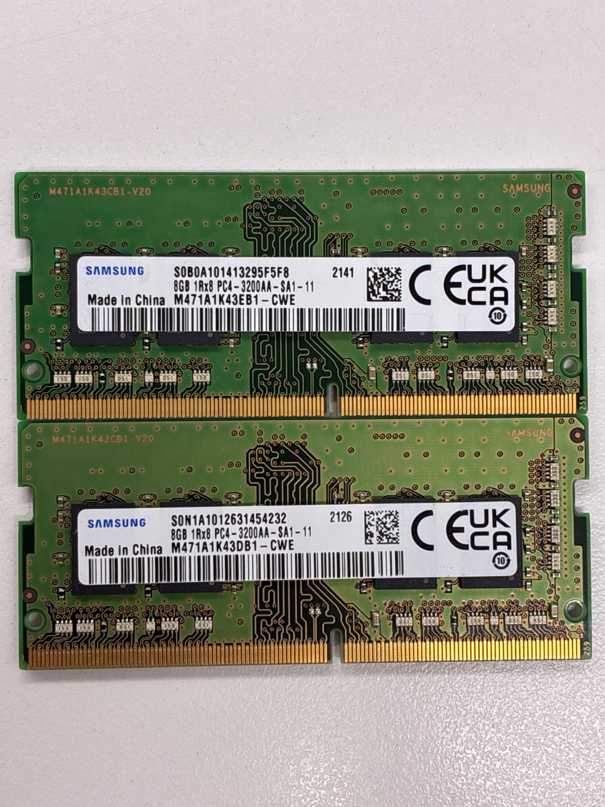 Samsung純正 M471A1K43EB1-CWE 16GB(8GB×2) DDR4-3200 新品 同一型番