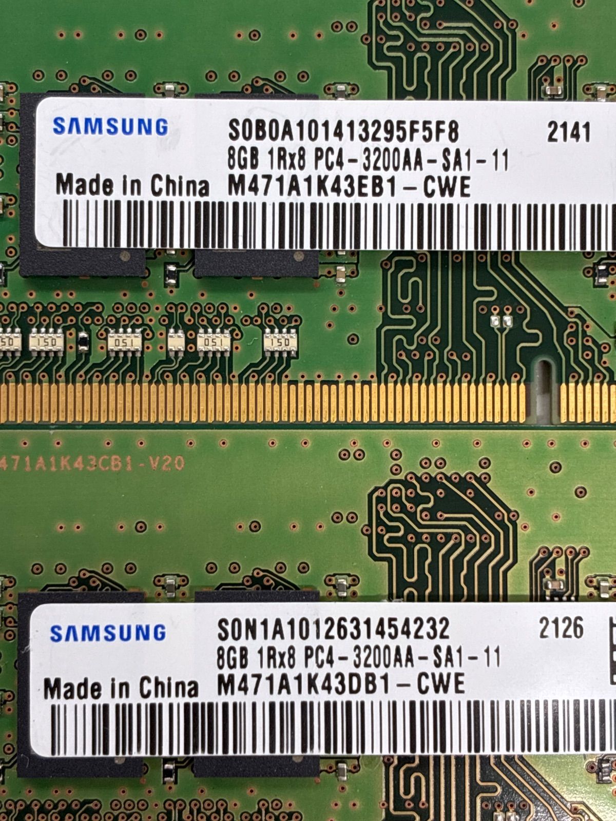SAMSUNG M471A1K43EB1-CWE 16GB (8GB x 2枚) Samsung純正 M471A1K43EB1-CWE 16GB(8GB×2) DDR4-3200 新品 同一型番