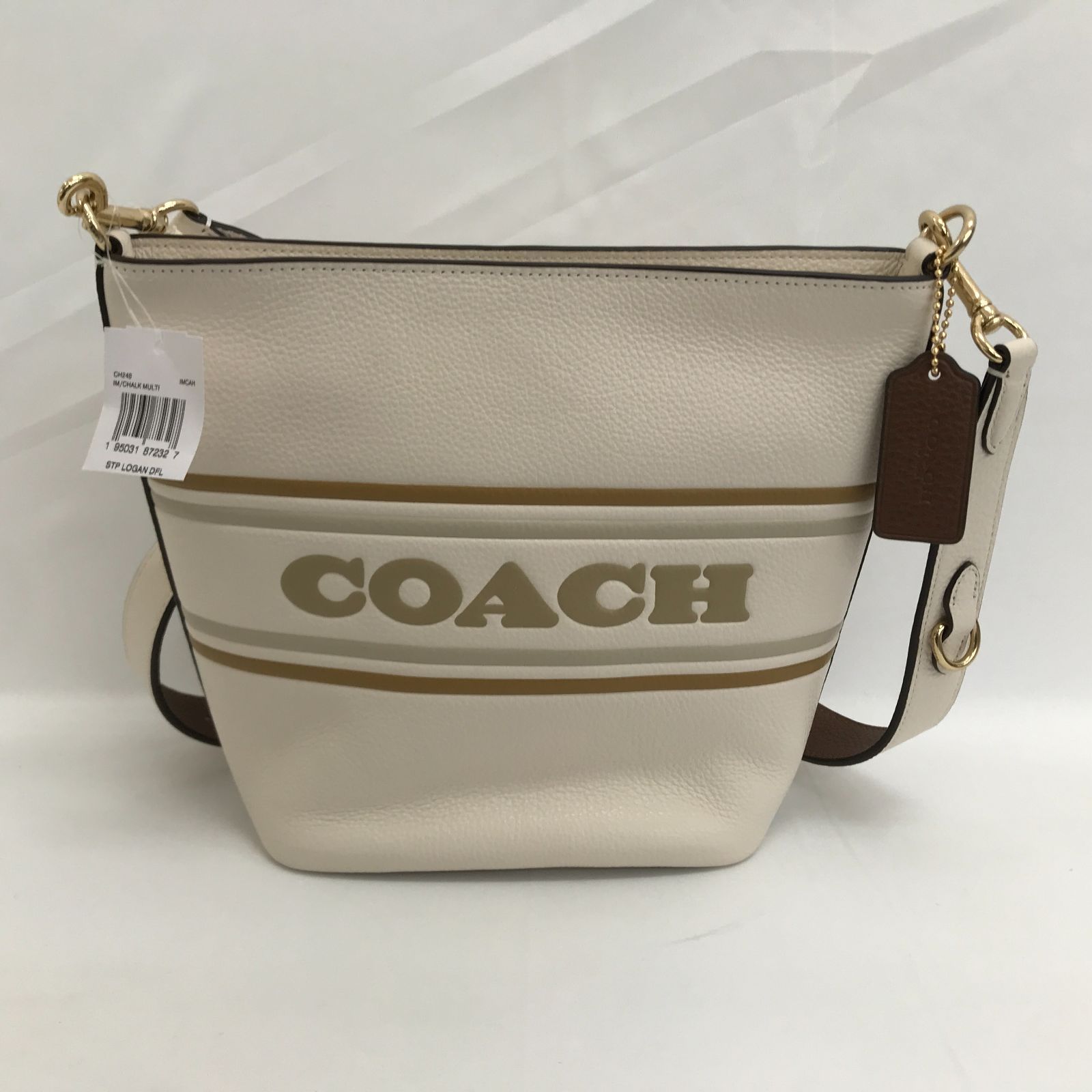 未使用 COACH コーチ ロゴ ローガン ダッフル チョークマルチ CH248 