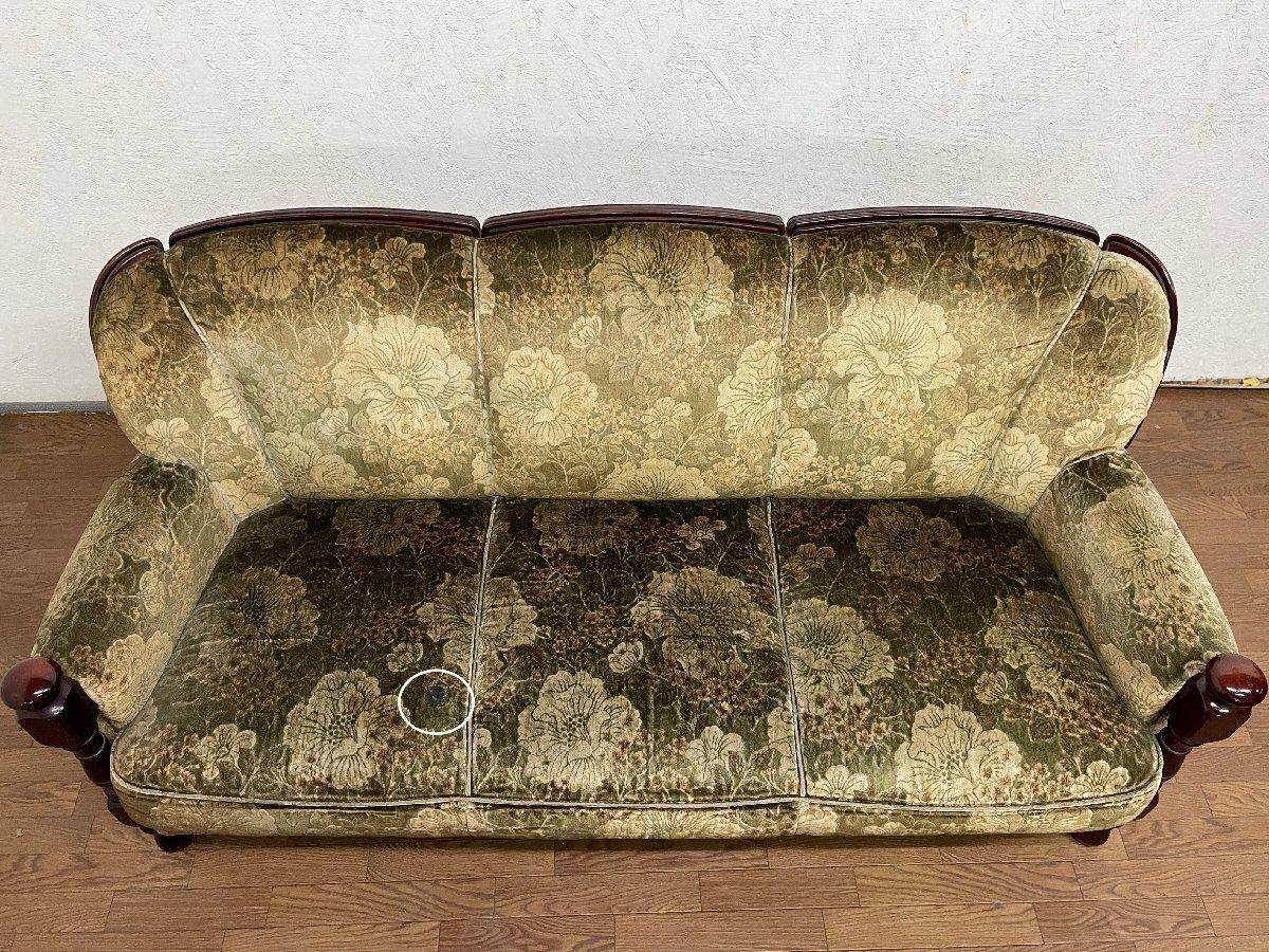 ○カリモク karimoku コロニアル 金華山 花柄3人掛けソファ 3P 三人