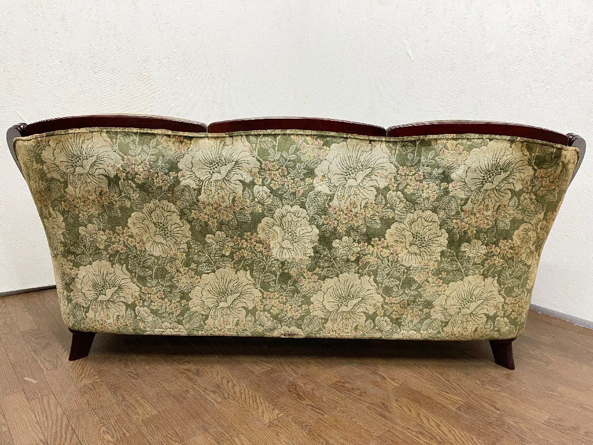 ○カリモク karimoku コロニアル 金華山 花柄3人掛けソファ 3P 三人