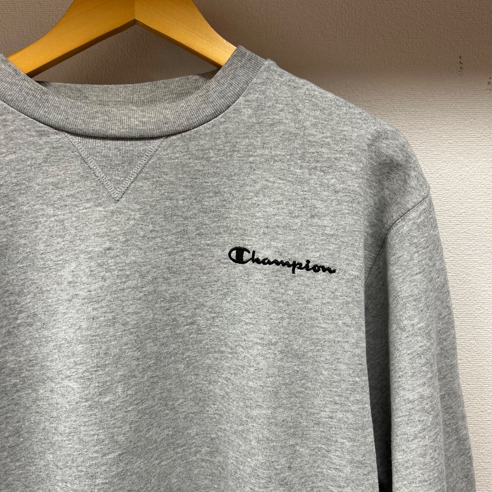 古着 XL Champion チャンピオン スウェット トレーナー クルー グレー 
