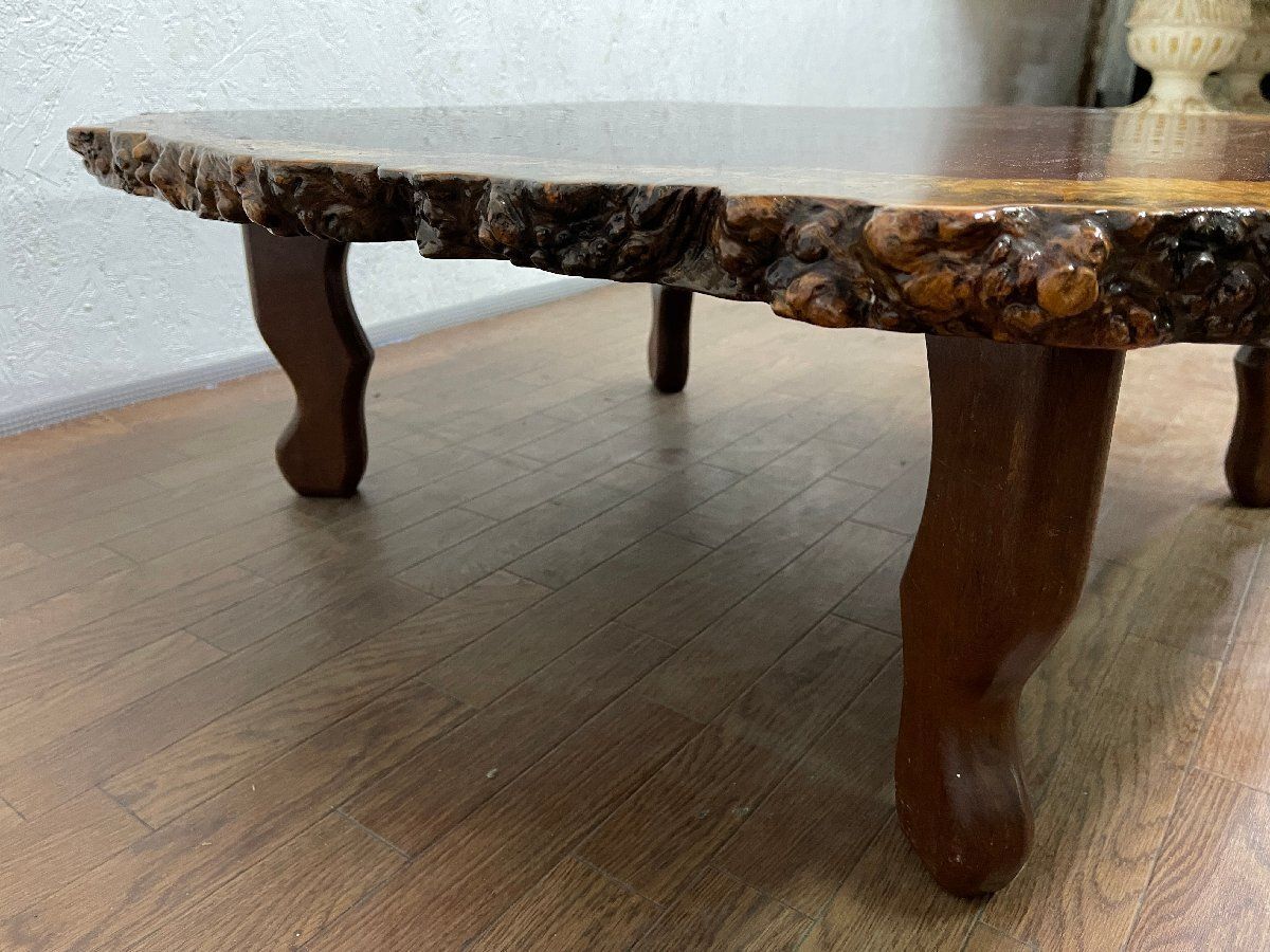 ○花梨 一枚板 座卓 厚み4cm 86×89cm ローテーブル ちゃぶ台 センター