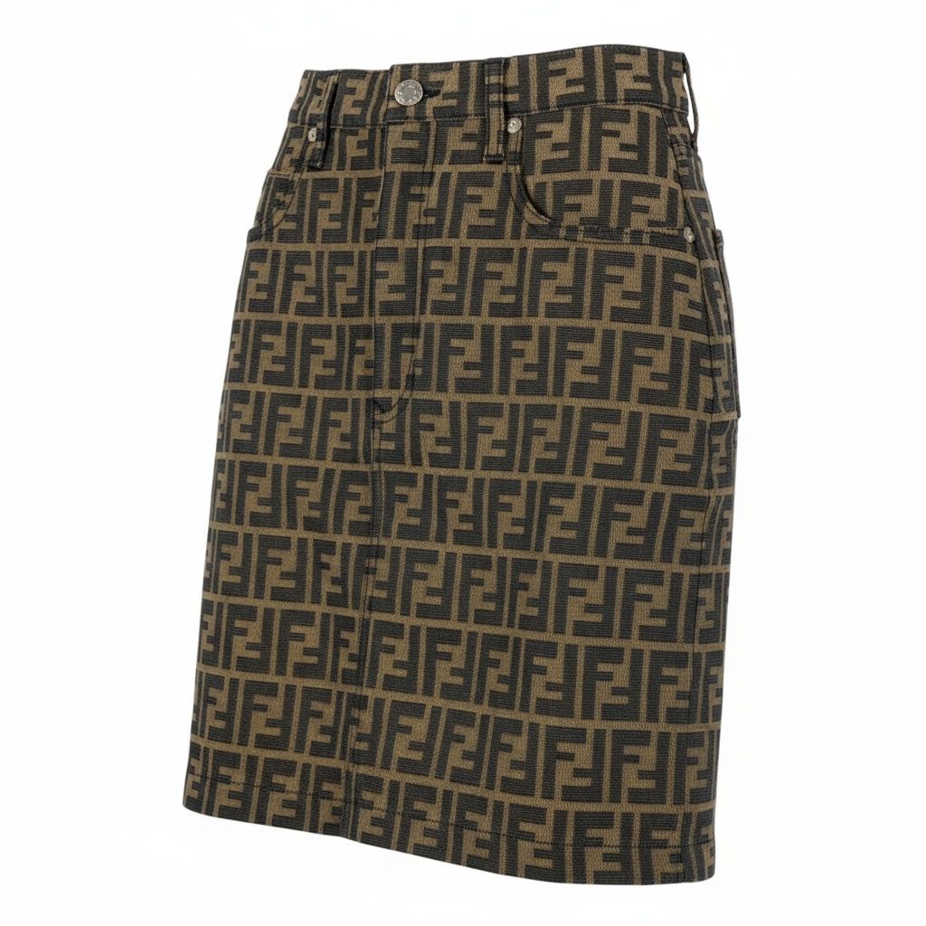 Ib7 FENDI フェンディ タイトミニスカート ズッカ柄 FFロゴ Zucca