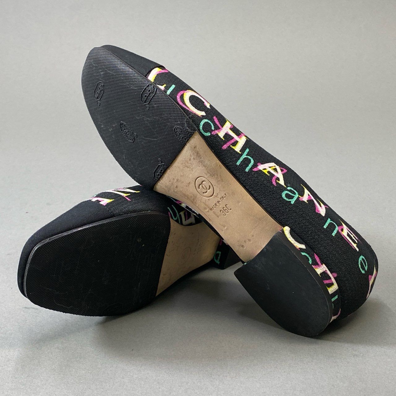 i18 《美品》 CHANEL シャネル ココマーク ロゴフラットシューズ