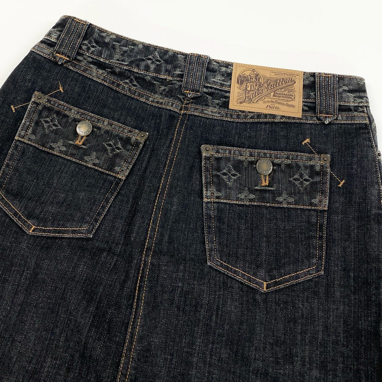 Ib7 【美品】LOUIS VUITTON ルイヴィトン モノグラムデニムミニ