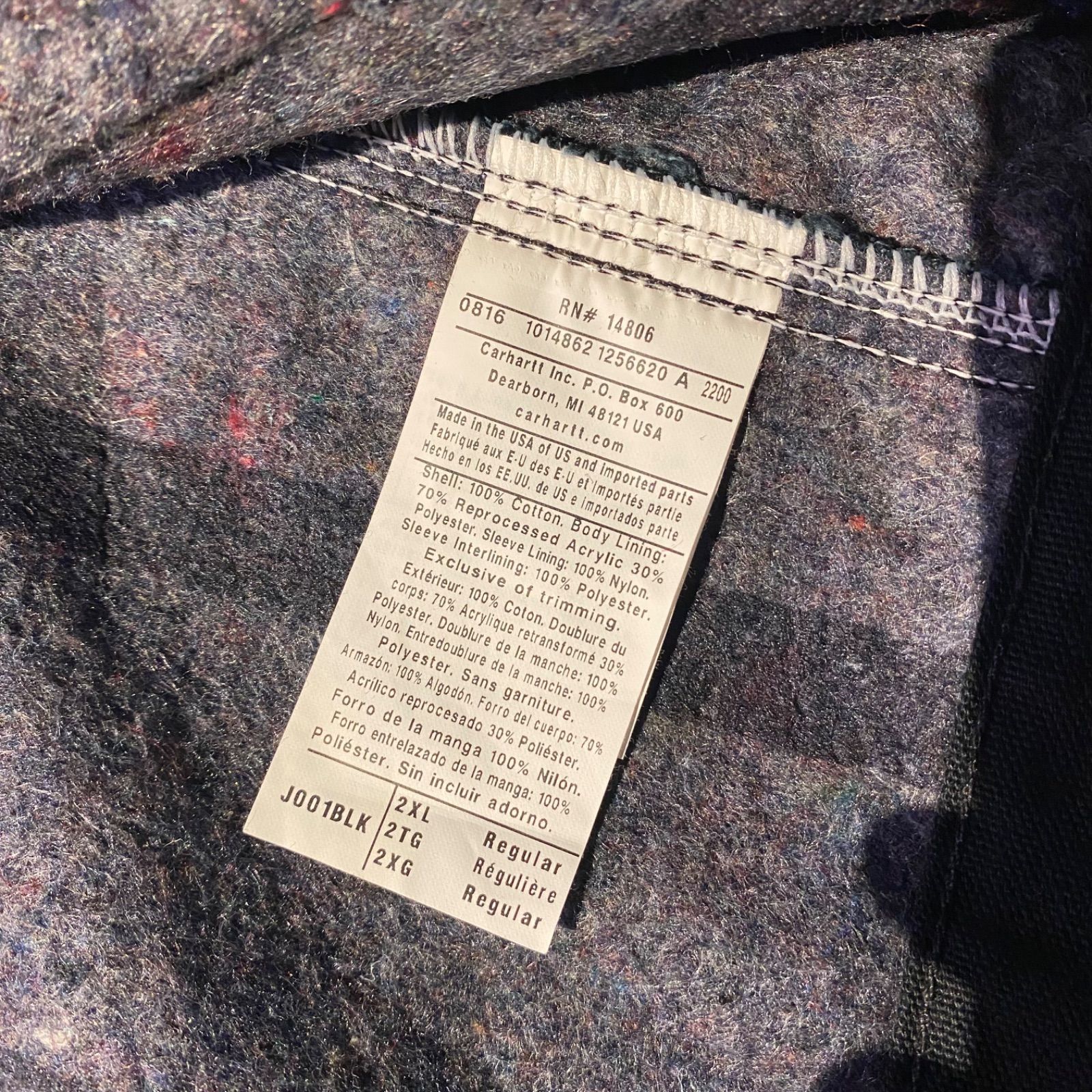 carhartt 16年製 デトロイトジャケット ダック地 USA製 企業ロゴ size 