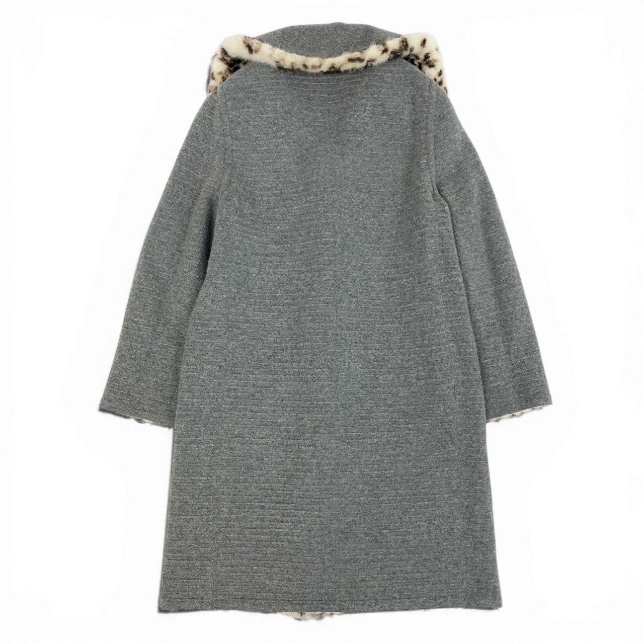 Ib9 FENDI フェンディ レオパード柄染めミンク カシミヤ100 