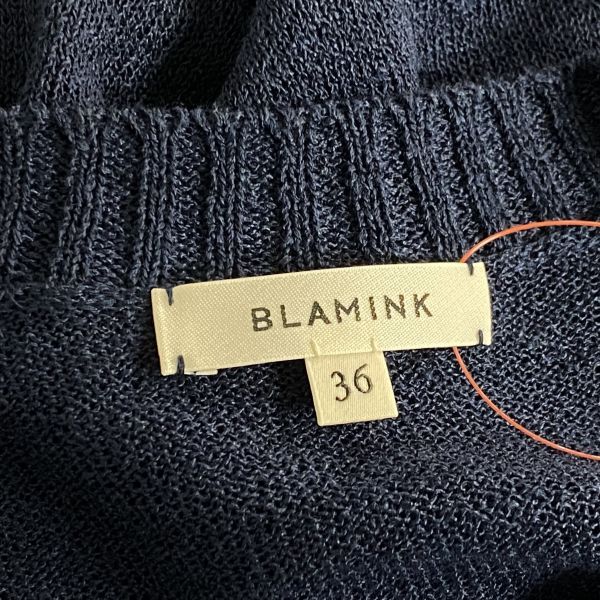 ◇ 美品 ブラミンク BLAMINK ニットカットソー 長袖 クルーネック