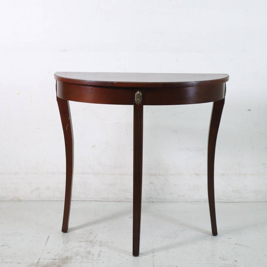 イーセンアーレン Ethan Allen コンソール サイドテーブル 半月型