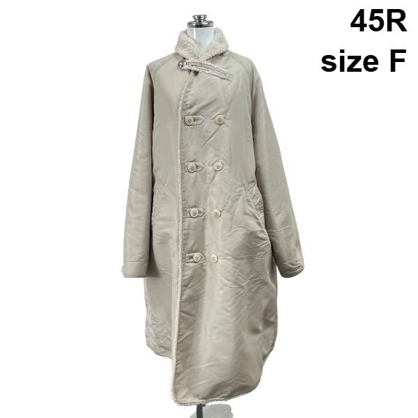 □ 45R リバーシブルコート アウター ロング丈 長袖 エコファー 