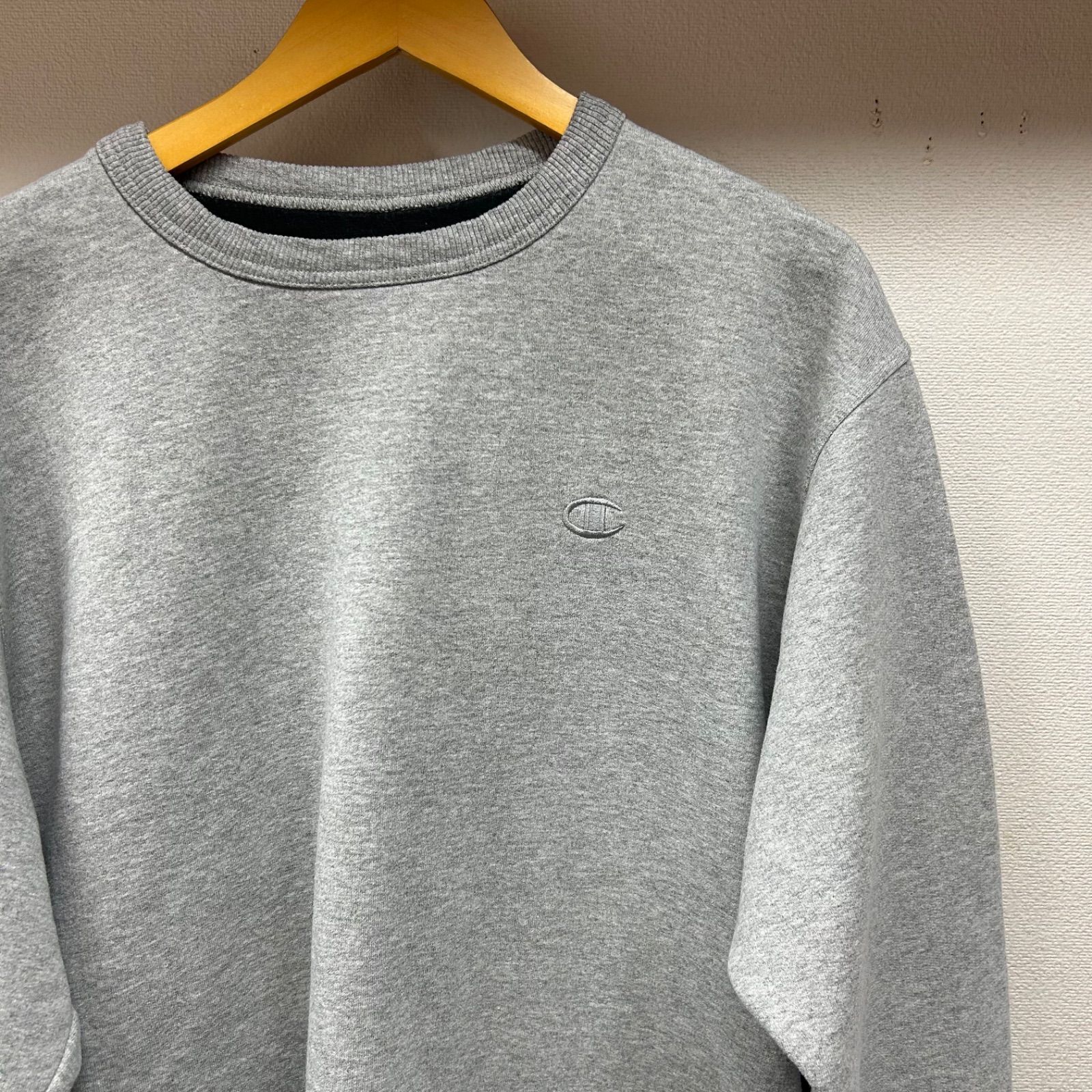 古着 L チャンピオン Champion スウェット トレーナー クルー 灰色 