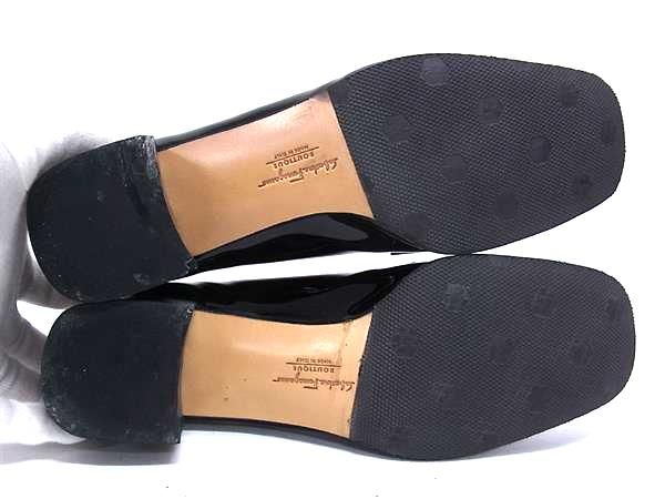 Salvatore Ferragamo フェラガモ パテントレザー ヒール ローファー