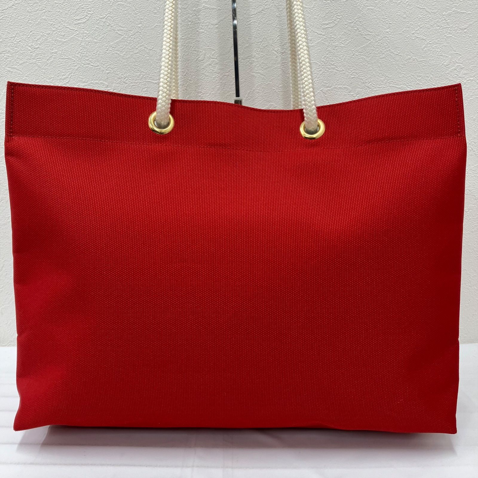 9679 LONGCHAMP ロンシャン トートバッグ キャンバス レッド系 赤 馬 