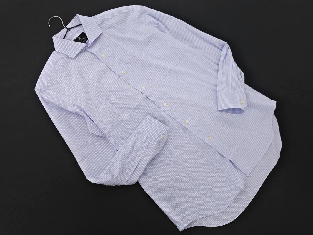LANVIN ランバン ストライプ 長袖 シャツ size50/白ｘ青  メンズ