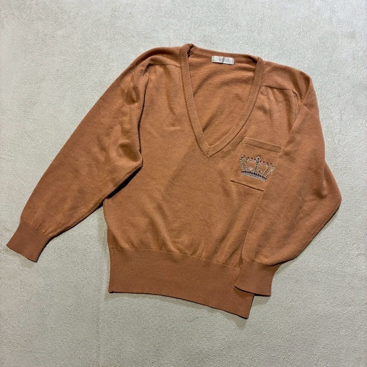 美品】 CORDIER コルディア ヴィンテージ 昭和レトロ 毛アンゴラ混 V 