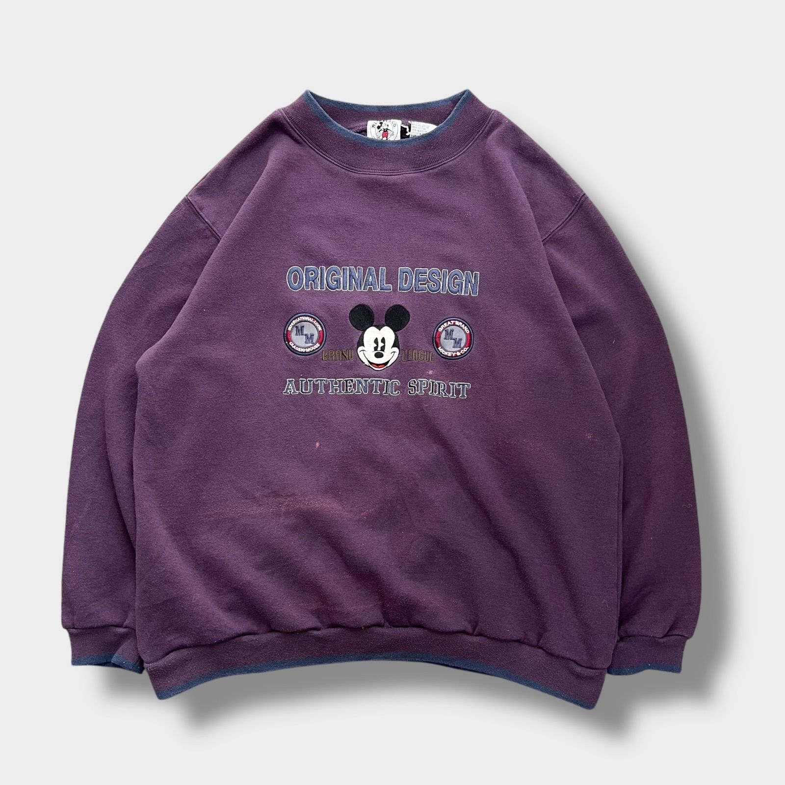 Mickey&co. 90s スウェット ディズニー ヴィンテージ Lサイズ エルボー 