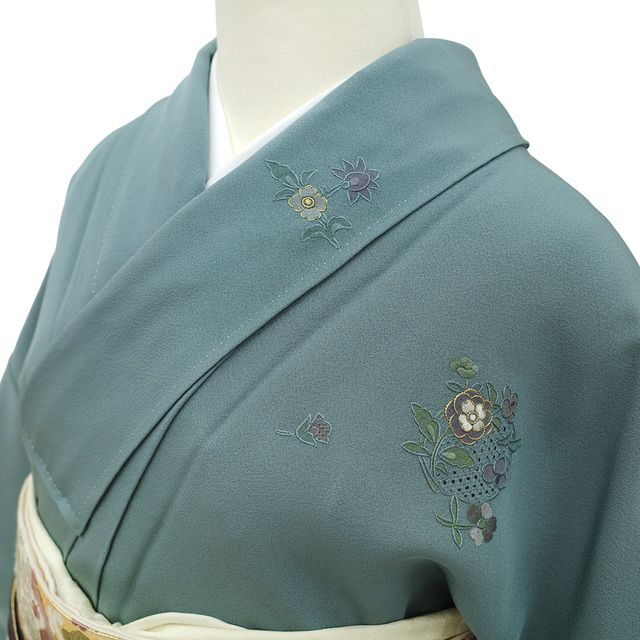 新古品】 訪問着 着物 未使用 フォーマル 正絹 袷 汕頭刺繍 スワトウ