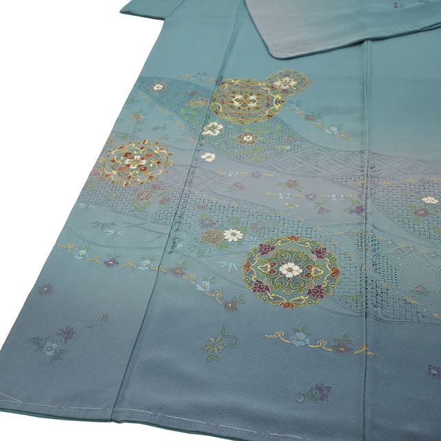 新古品】 訪問着 着物 未使用 フォーマル 正絹 袷 汕頭刺繍 スワトウ