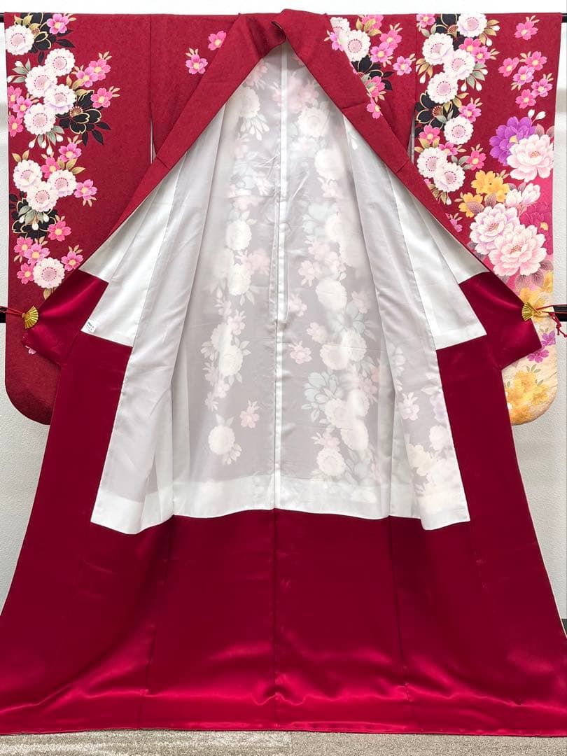 振袖 銀通し ラメ刺繍 金彩 紋意匠 身丈172cm 撥水加工済 MO3426 