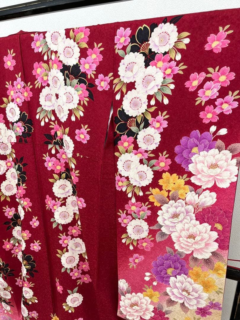振袖 銀通し ラメ刺繍 金彩 紋意匠 身丈172cm 撥水加工済 MO3426 