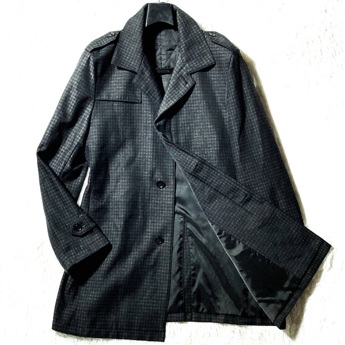 ヒロココシノ   ジャケット  黒  40 新品 HIROKO KOSHINO homme collection☆上級&希少LL☆シェパードチェック