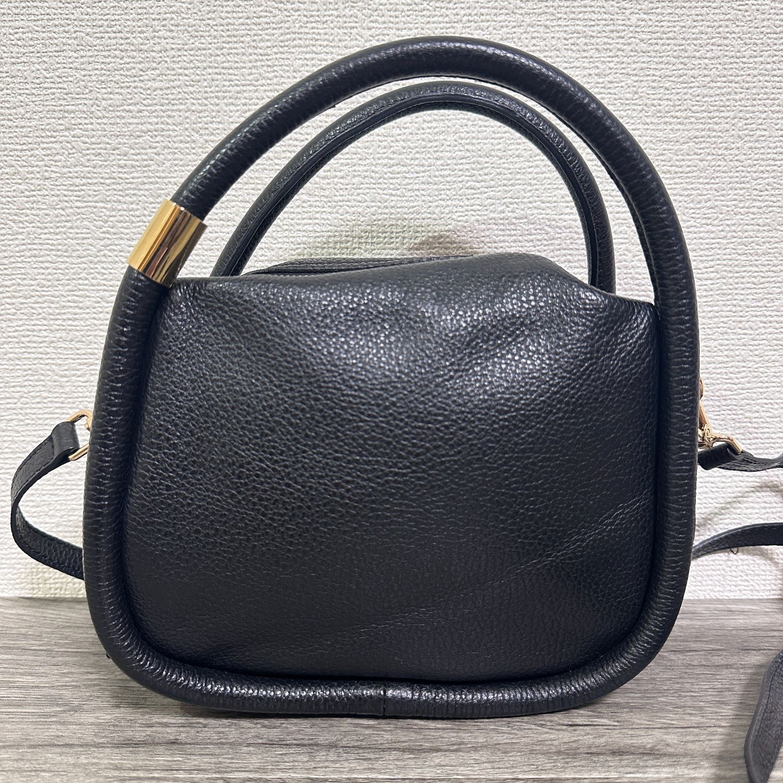 ANAYI 23AW ミニダブルハンドルハンドバッグ 2way レザー ミニボストン 