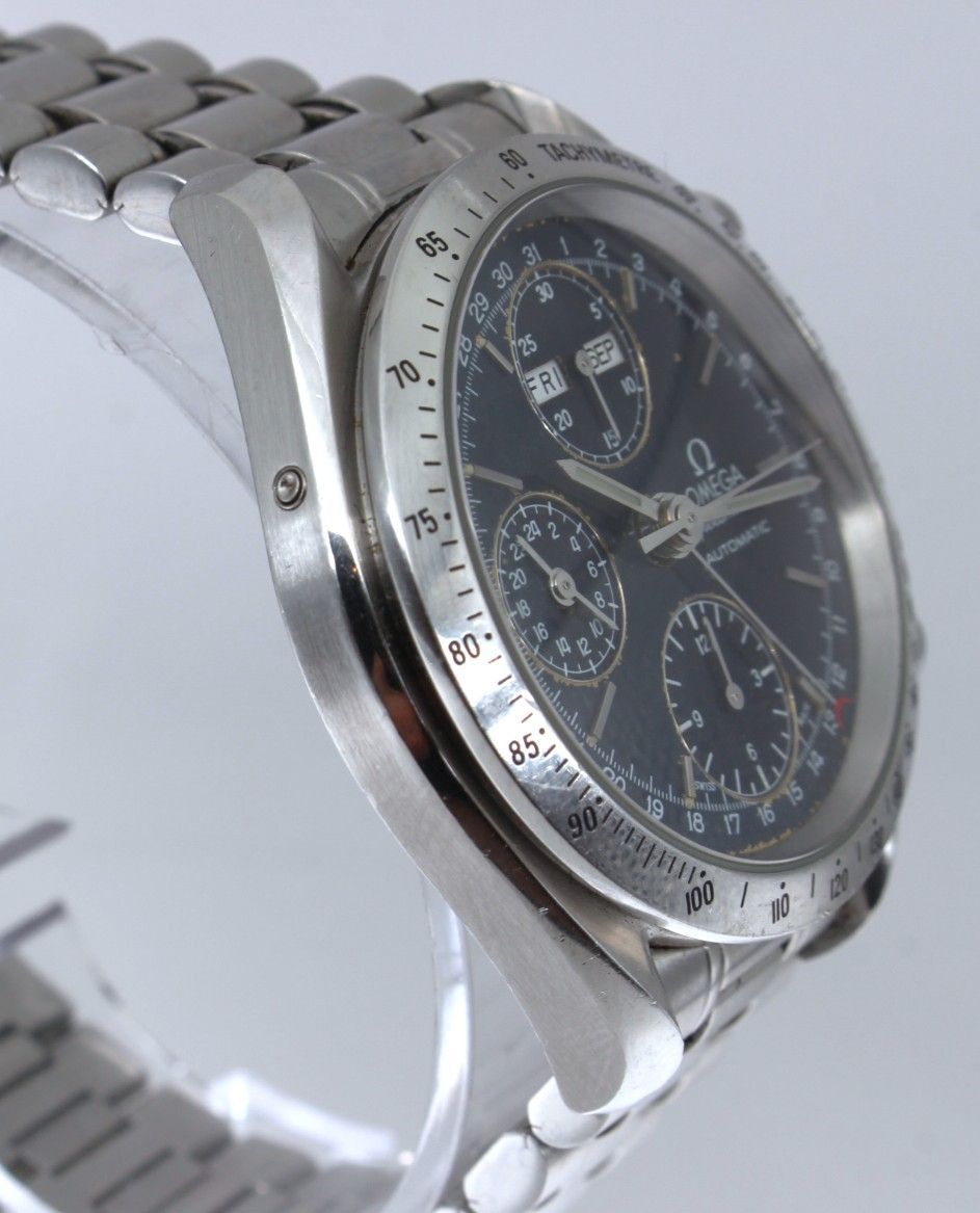  VRW-1592 時計 OMEGA オメガ 3523.80 スピードマスター デイデイト BL文字盤 メンズ 自動巻き 稼働品 フルジップ 自動巻き時計 腕時計(アナログ)