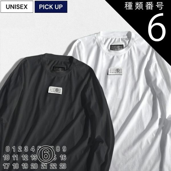 種類6：ホワイト/XL(メンズ)/XXL(レディース) 【定価45，100円(税込)】MM6 Maison Margiela エムエムシックス メゾンマルジェラ  サラッとした極上の着心地＆美しいシルエットカレンダータグが胸元を飾るクルーネックロングＴシャツ