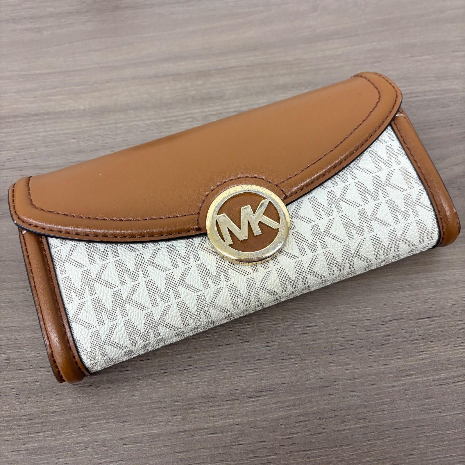 ◼︎ 美品 MICHAEL KORS マイケルコース MK 長財布 レザー ロゴ 