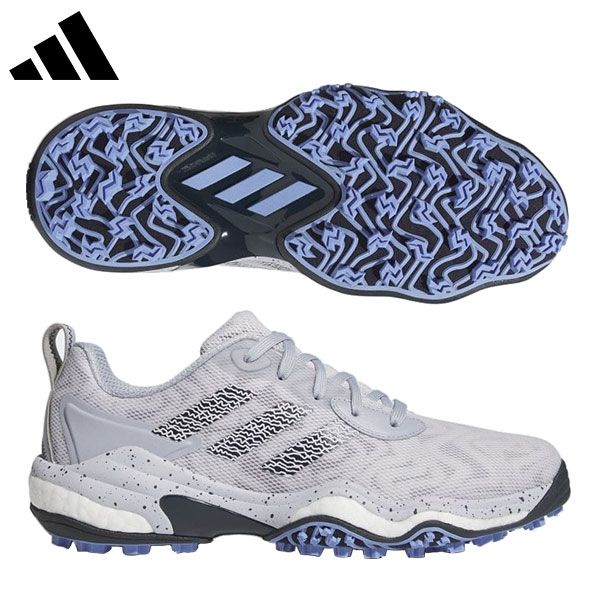 アディダス コードカオス 25 MDV41 スパイクレス ゴルフシューズ ダッシュグレー×オーロラインク×ハローシルバー(IF3269)