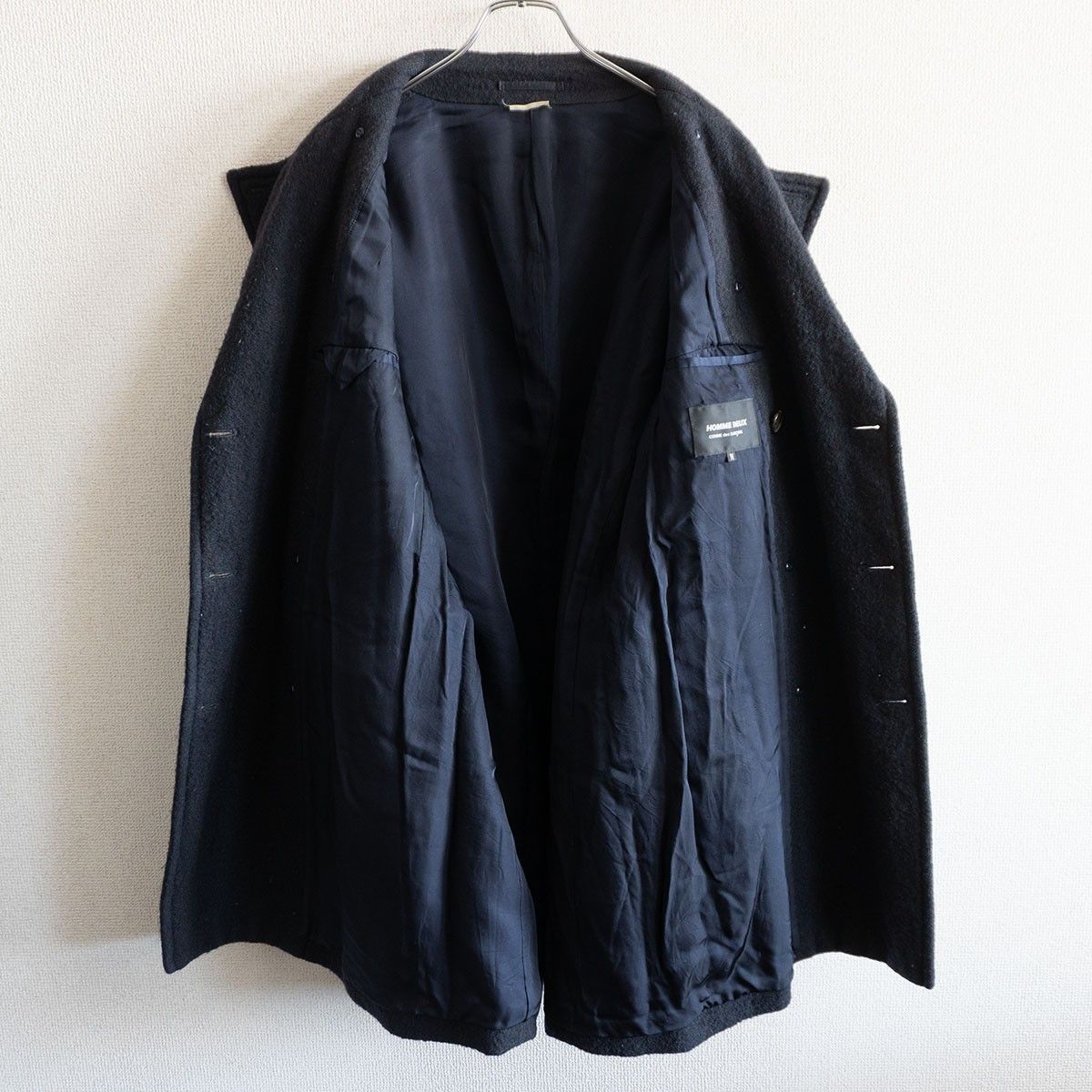 【美品】コムデギャルソン オム Deux ポリエステル縮絨 ピーコート AD2017】COMME des GARCONS HOMME DEUX【ウール縮絨 ピーコート】M