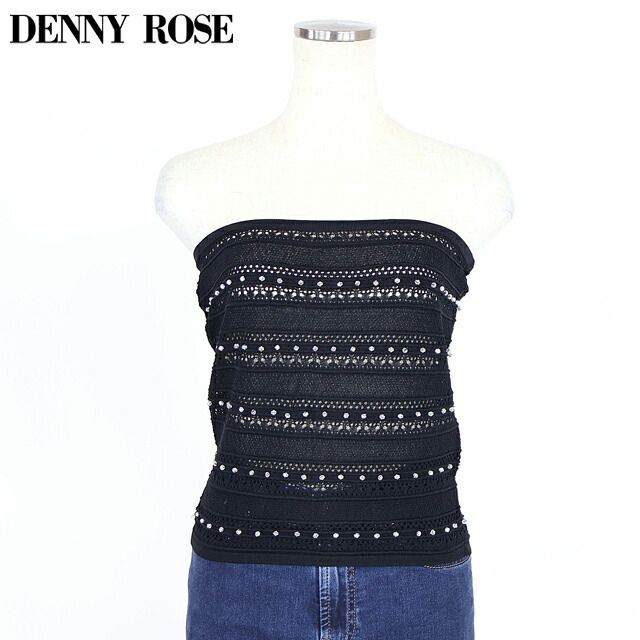 デニーローズ DENNY ROSE レディース ベアトップ・チューブトップ ビーズポイントニットベアトップ ブラック系 （サイズ/XS/S）wd1028
