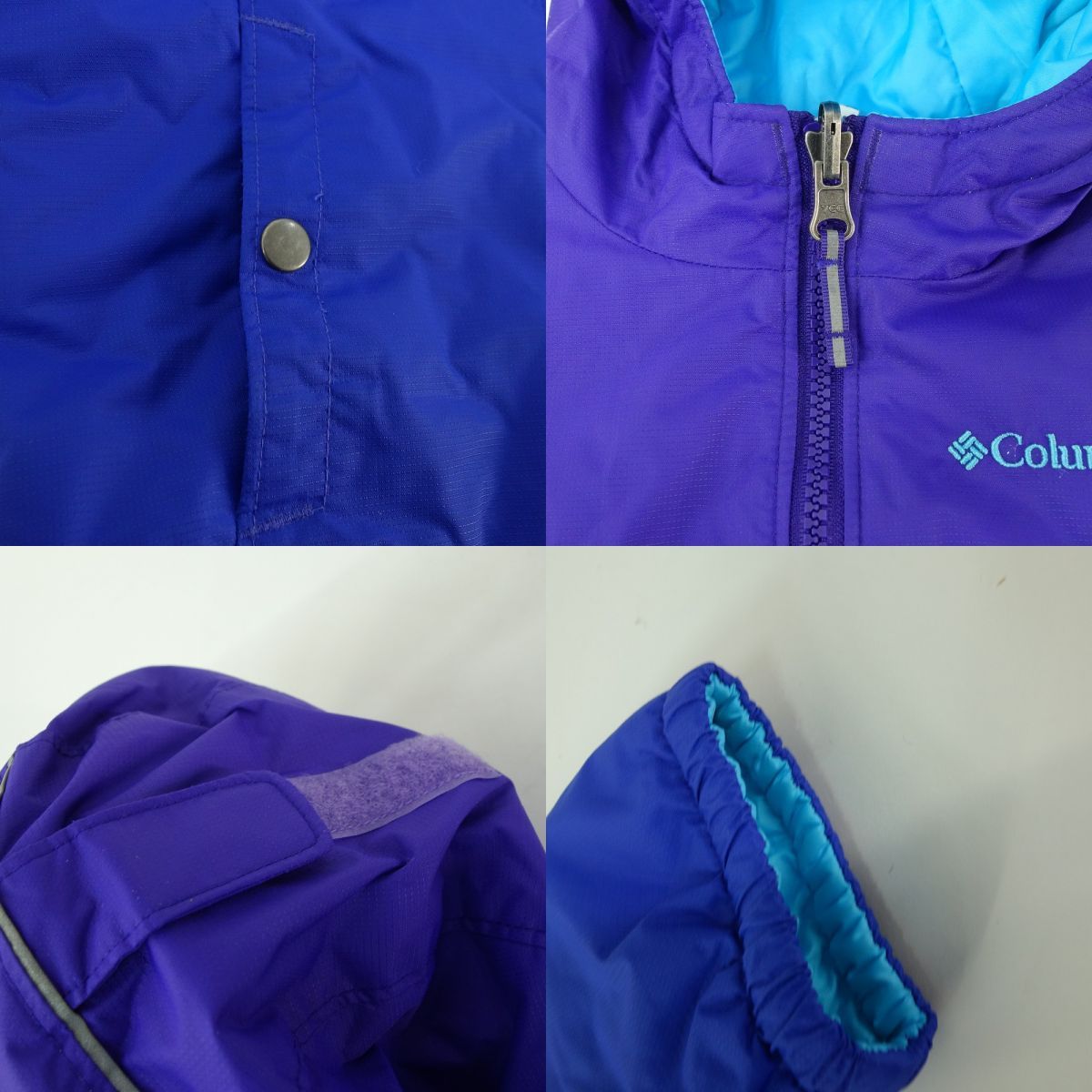 Columbia スノーウェア 子供用 紫と青　リバーシブル ウィンタースポーツ Columbia スノーウェア 子供用 紫と青 リバーシブル