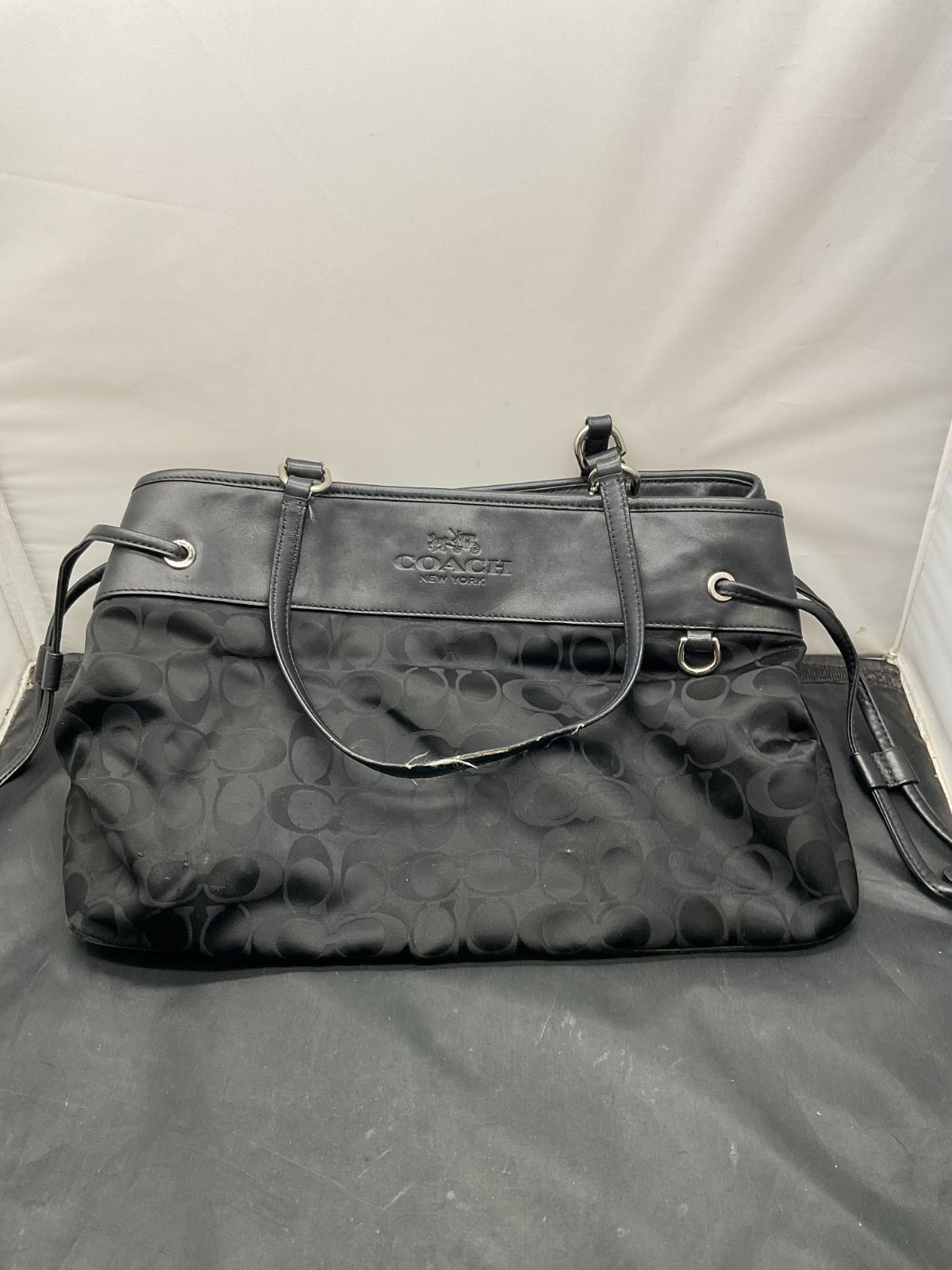 コーチ シグネチャー COACH トートバッグ 黒 RACER ウエストバッグ 