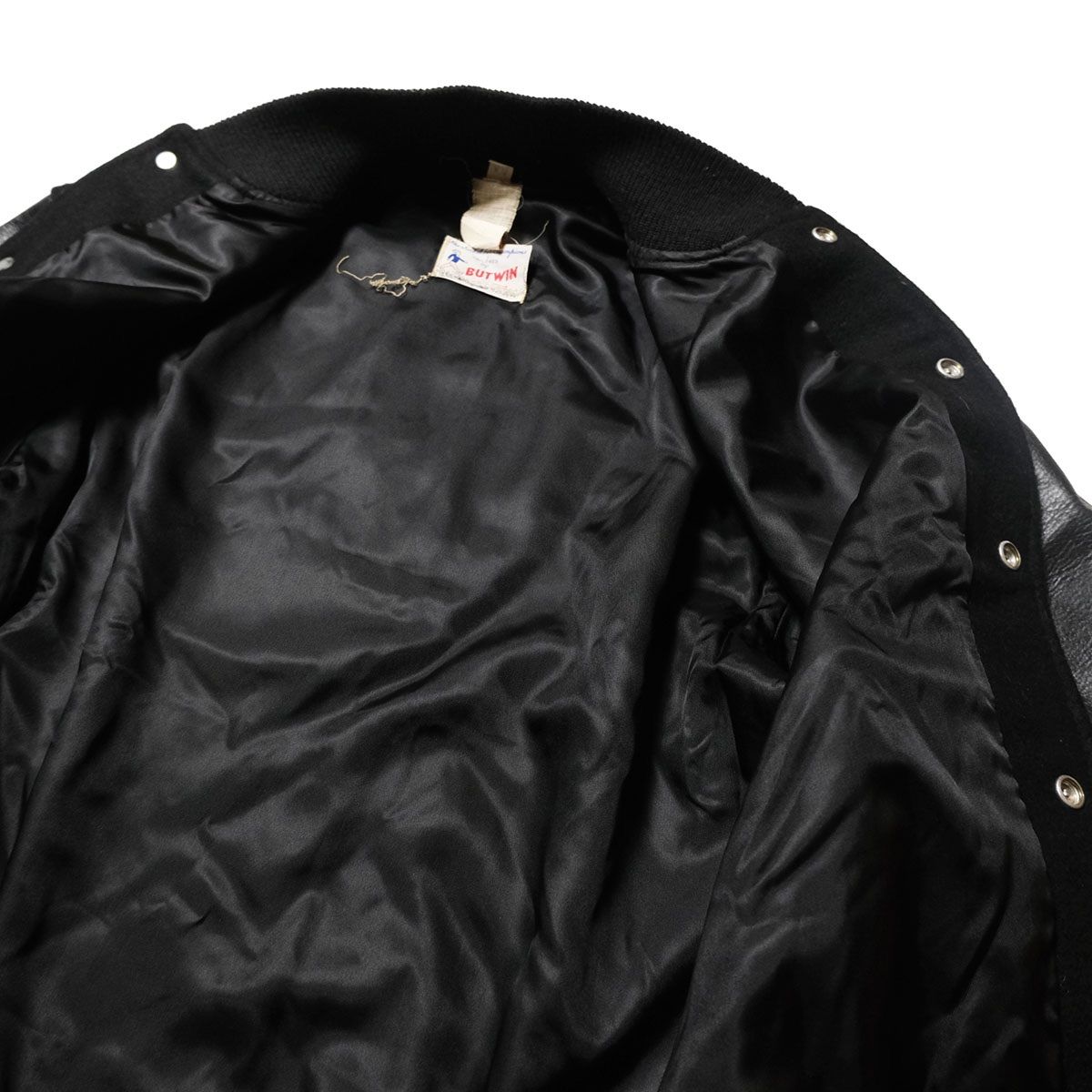 デッドストック 60's 70's バトウィン メルトン×レザー スタジャン 黒