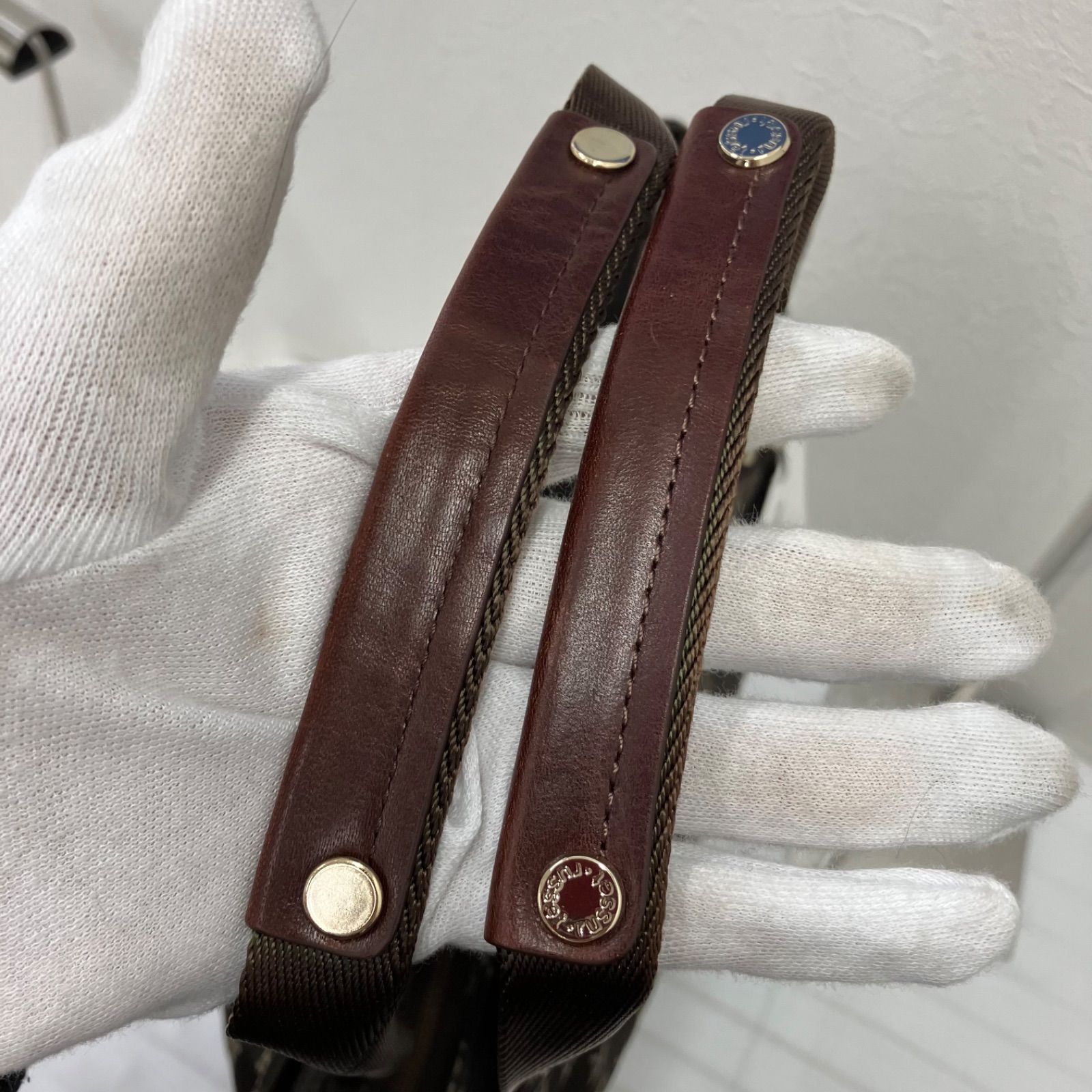 9673 良品 russet ラシット トートバッグ モノグラム 総柄 ブラウン系 