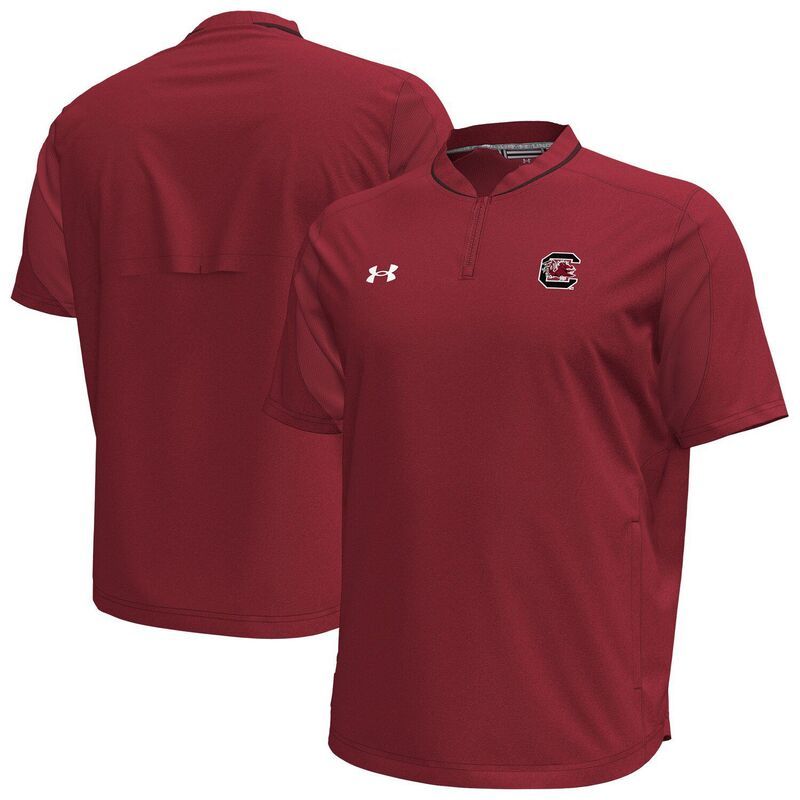 アンダーアーマー メンズ トップス Tシャツ Mens Under Armour Garnet South Carolina Gamecocks Motivate QuarterZip Top Scred レッド