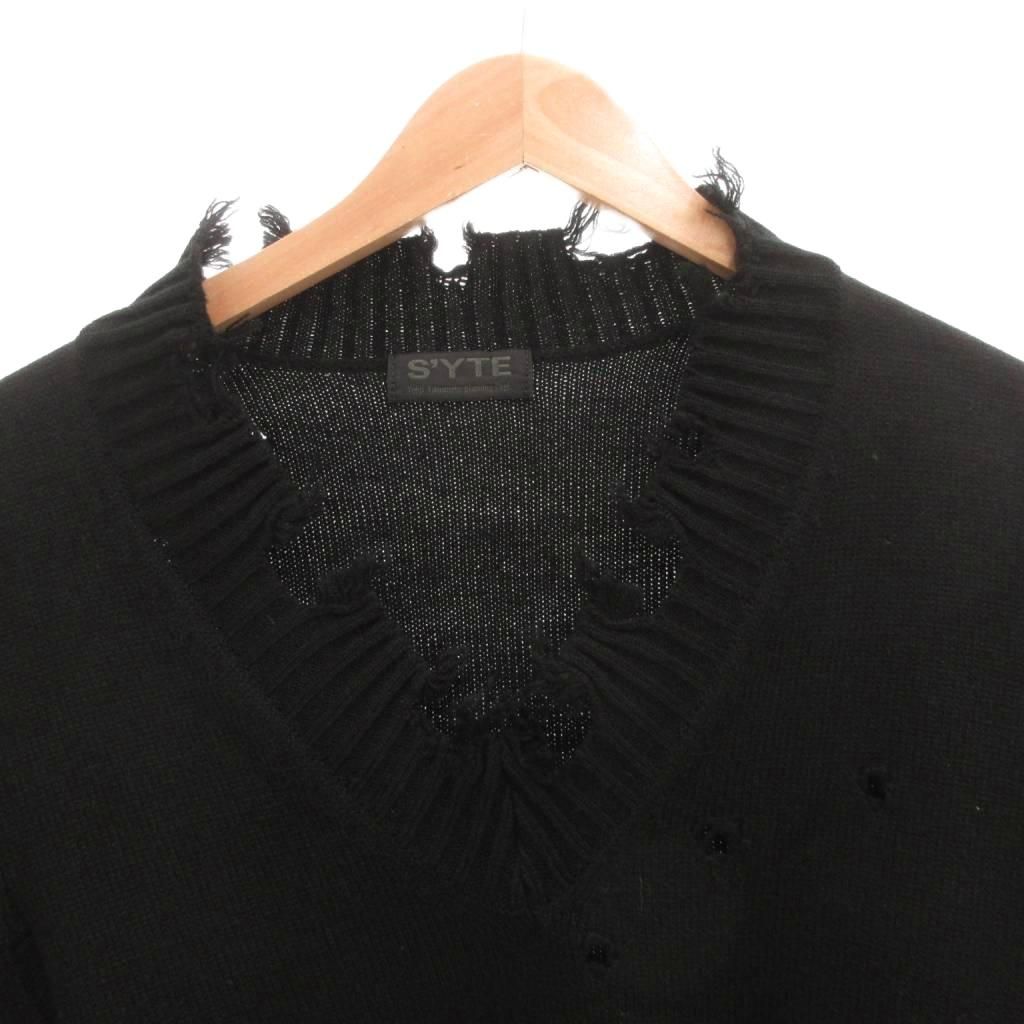 サイト s'yte 7G BULKY WOOL DAMAGE V NECK PULLOVER ニット