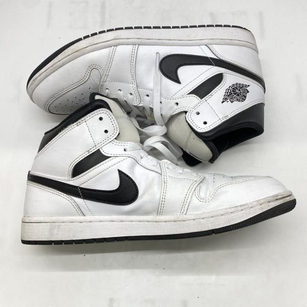 中古】NIKE AIR JORDAN1 Mid White/Black 29.0 DQ8426-132 ナイキ[24 