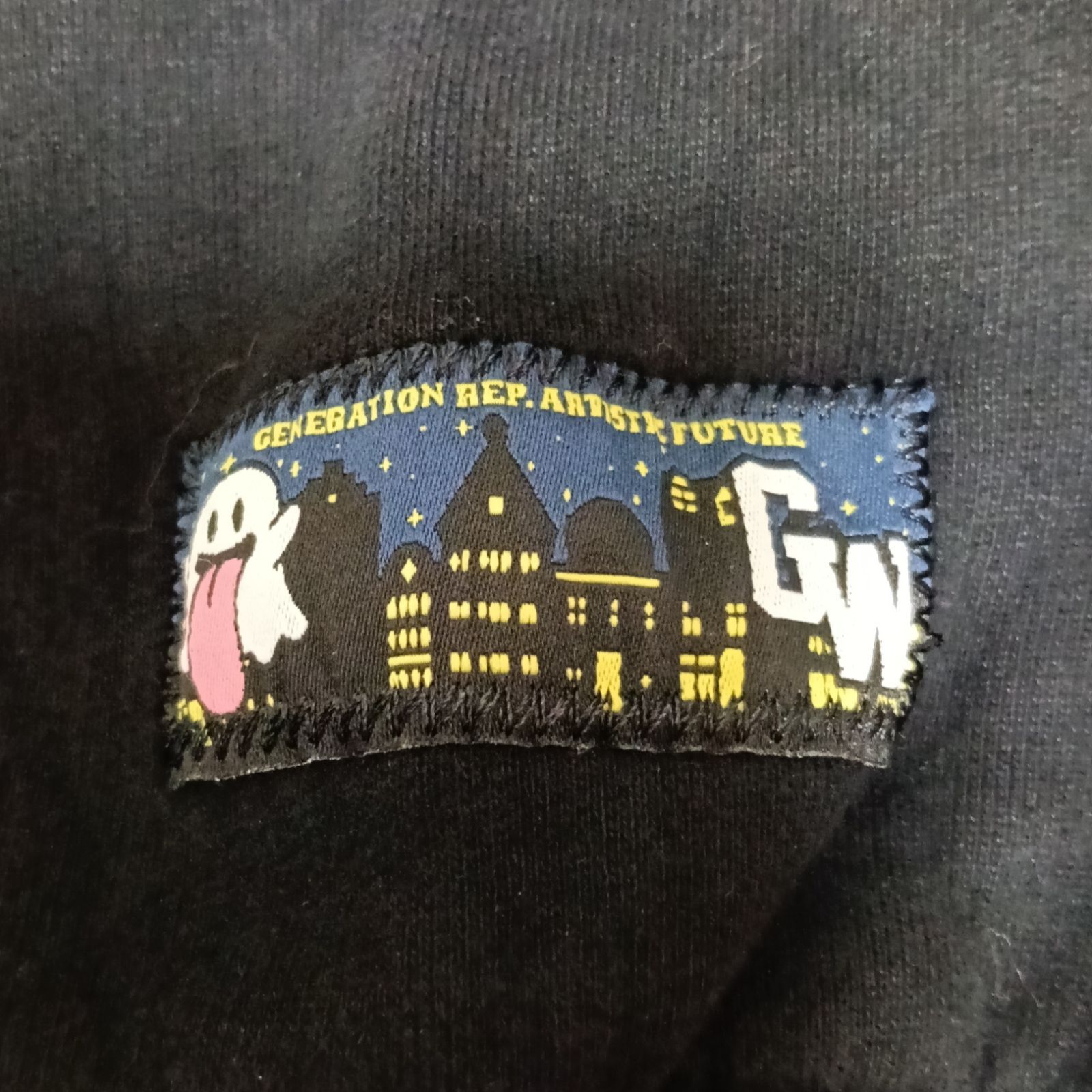 GRAF&WUグラフアンドユートレーナースウェットおばけ刺繍ブラック 
