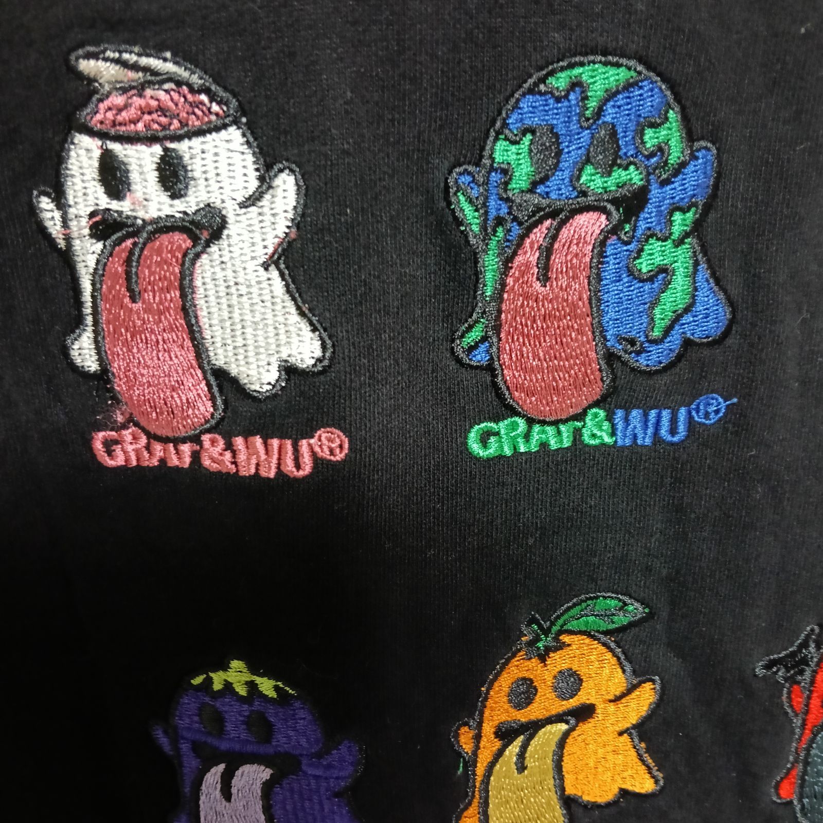 GRAF&WUグラフアンドユートレーナースウェットおばけ刺繍ブラック 
